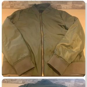 Cadogan LA Mens Zip Up Bomber Jacket Sage Green